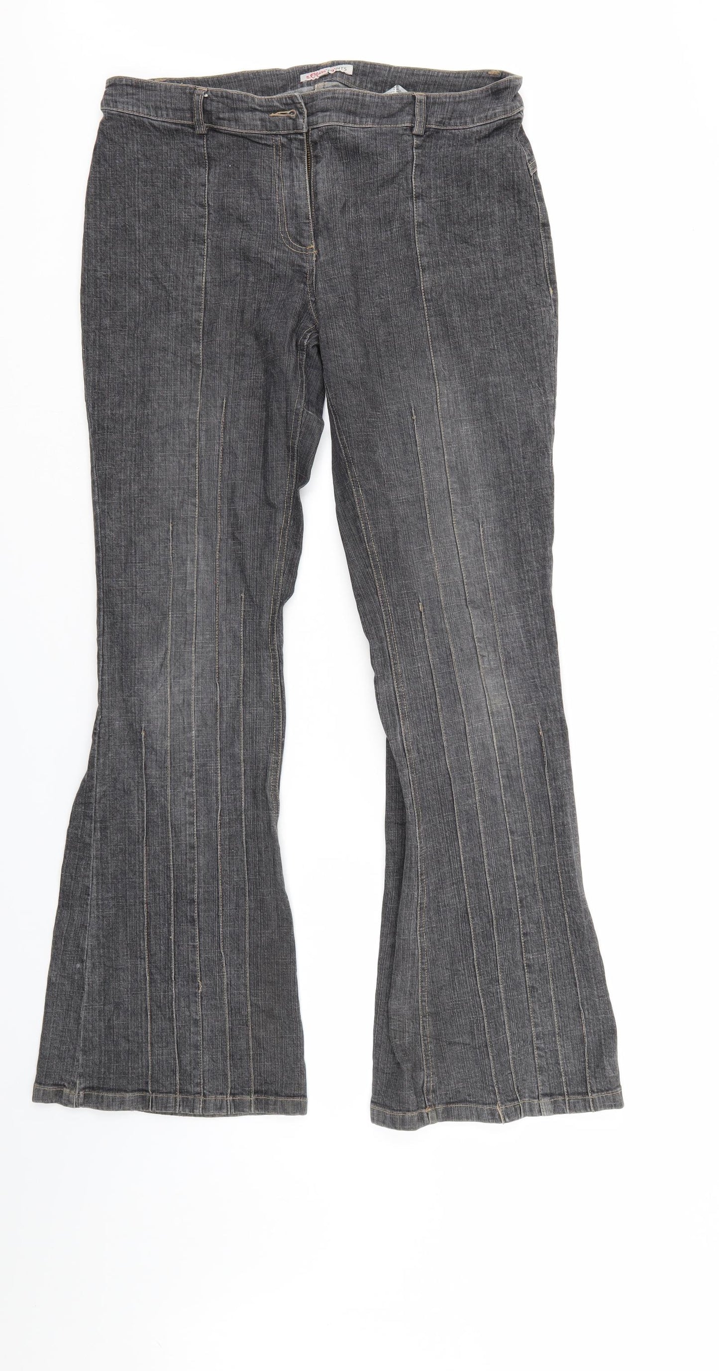 S. Oliver Womens Black  Denim Bootcut Jeans Size 14 L31 in