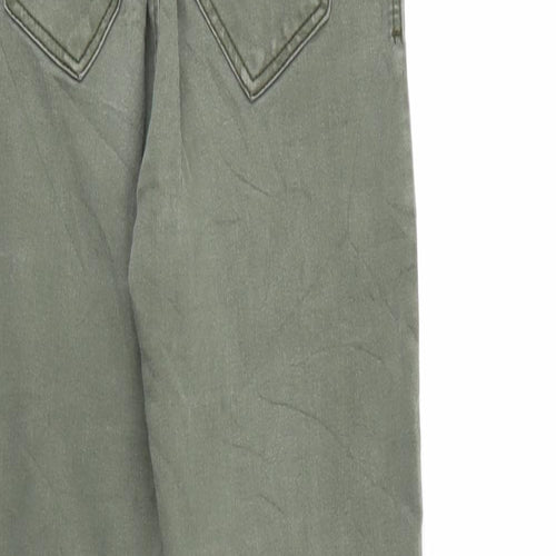 Bershka Womens Green  Denim Tapered Jeans Size 4 L27 in