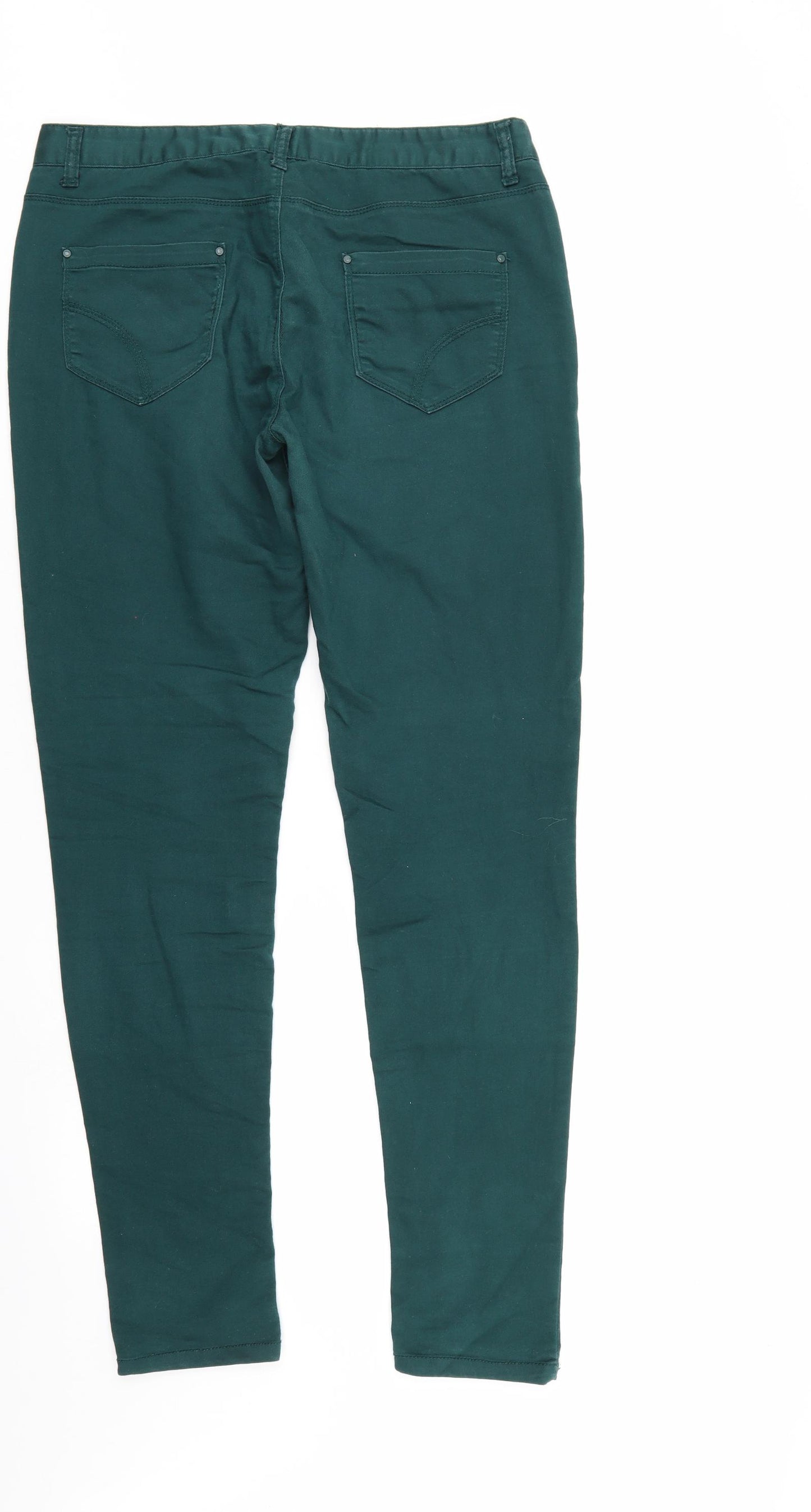 Denim & Co. Womens Green  Denim Tapered Jeans Size 14 L31 in