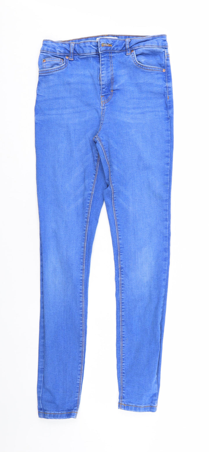 Denim & Co. Womens Blue Denim Tapered Jeans Size 12 L29 in - Elastic Waist