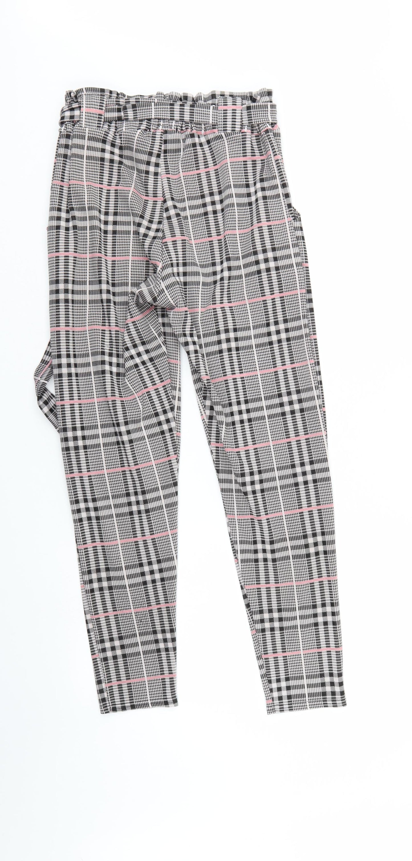 Quiz Womens Multicoloured Check  Trousers  Size 10 L27 in