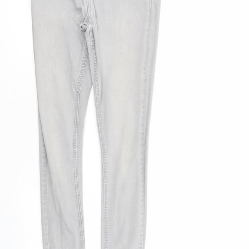 New Look Womens Grey  Denim Tapered Jeans Size 10 L28 in - Elastic Waist