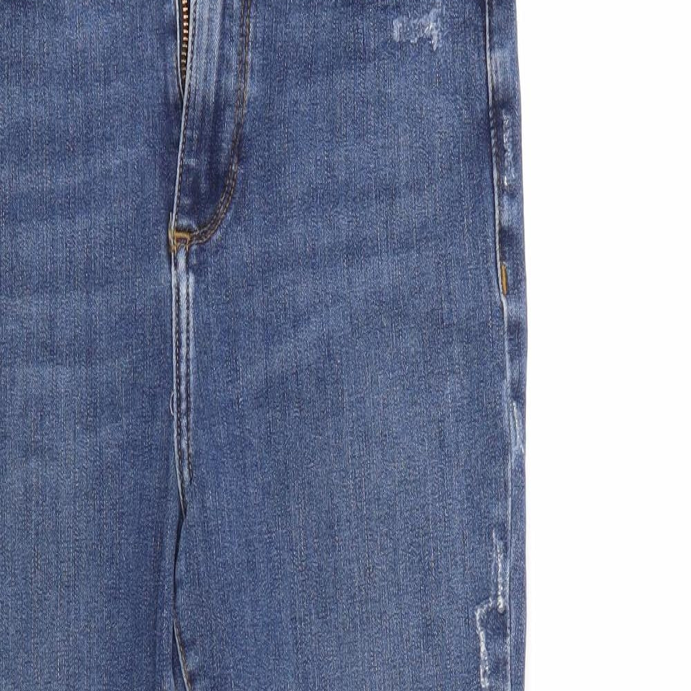 River Island Womens Blue  Denim Cropped Jeans Size 8 L22 in - Elastic Waist