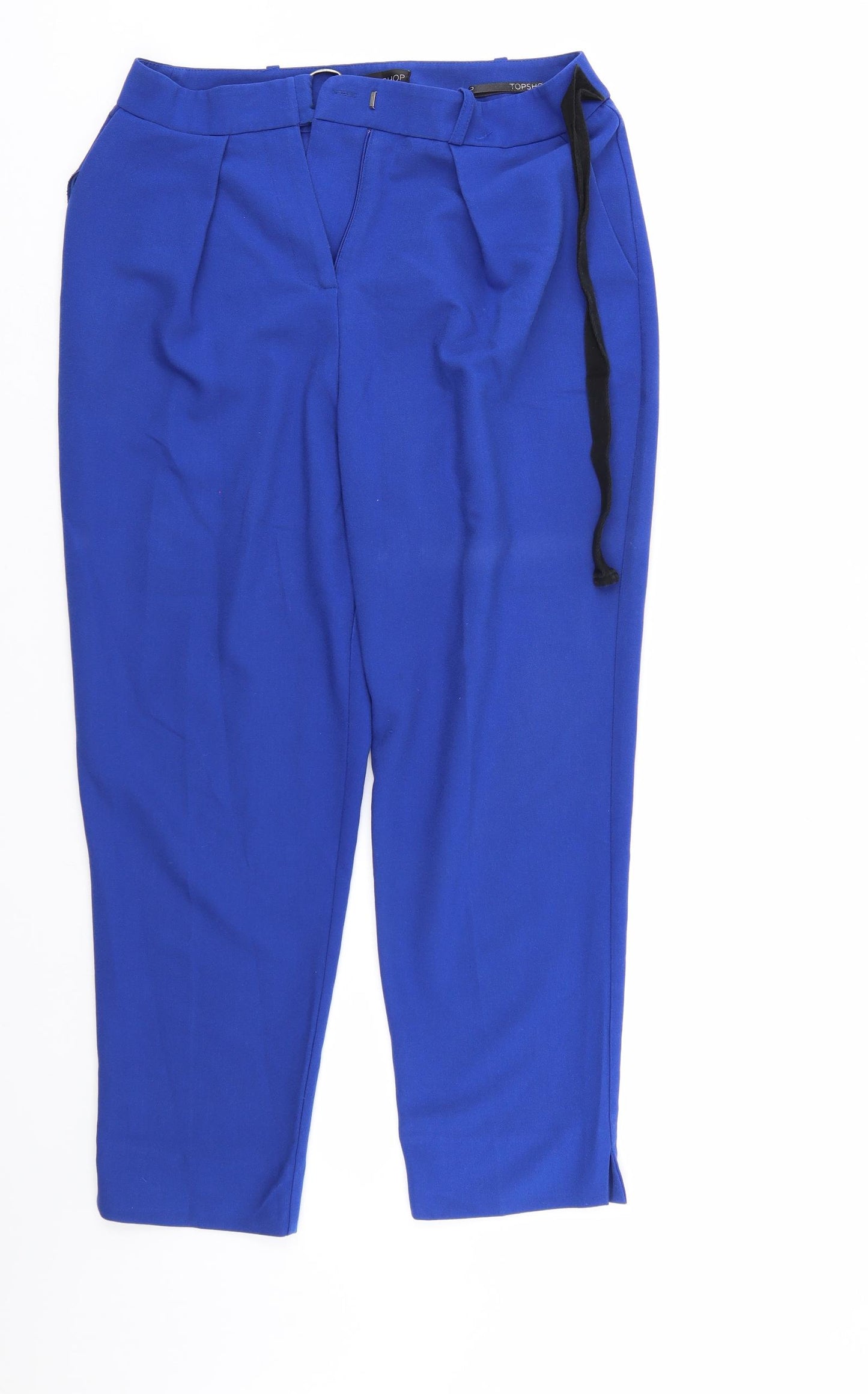 Top Shop Womens Blue   Cropped Trousers Size 10 L24 in