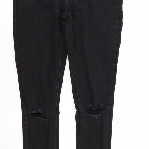 Denim & Co. Womens Black  Denim Tapered Jeans Size 12 L26 in - Elastic Waist