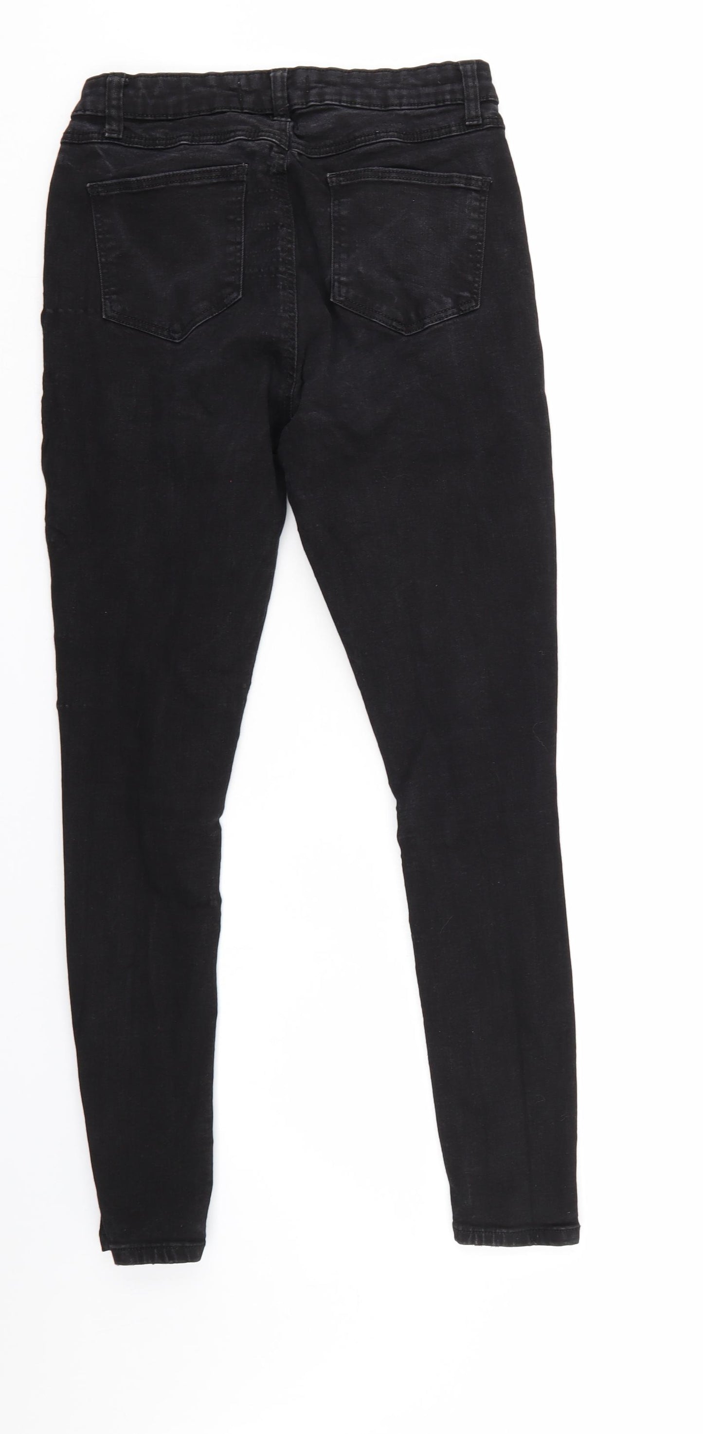 Denim & Co. Womens Black  Denim Tapered Jeans Size 12 L26 in - Elastic Waist