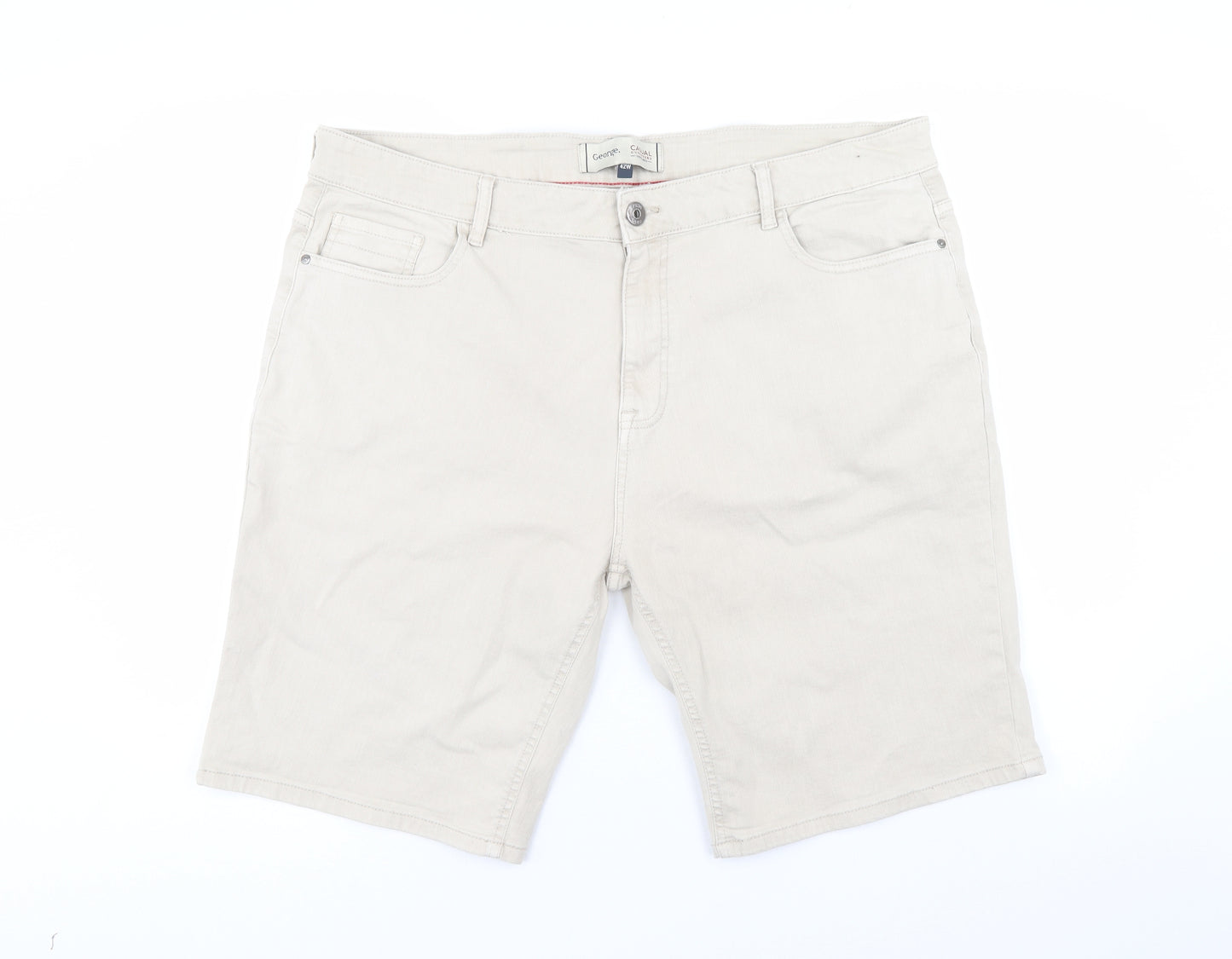 George Mens Ivory  Denim Chino Shorts Size 42