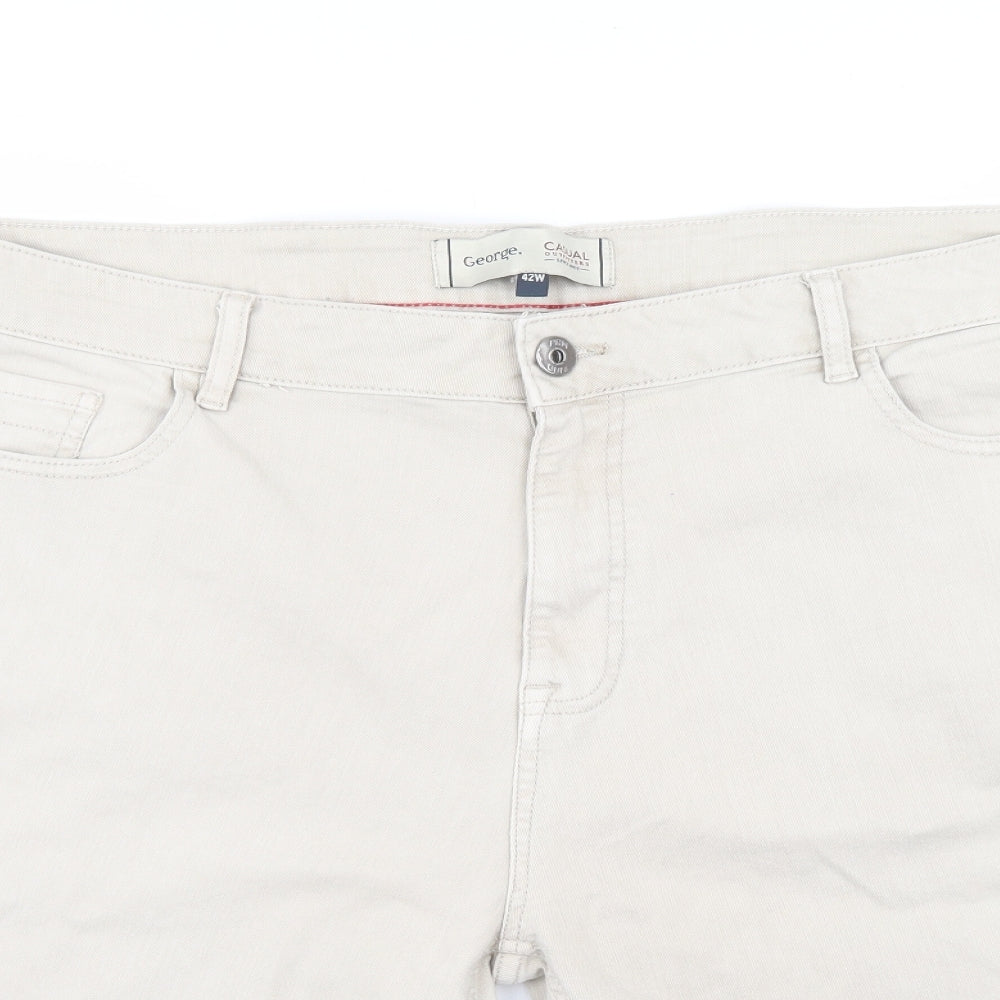 George Mens Ivory  Denim Chino Shorts Size 42