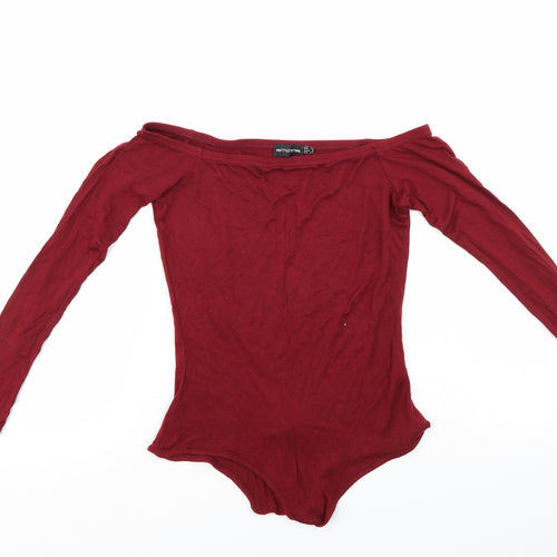 PRETTYLITTLETHING Womens Red   Bodysuit One-Piece Size 12