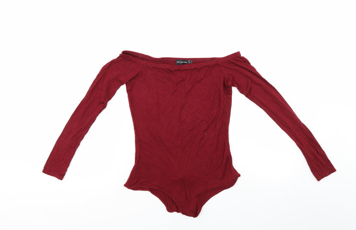 PRETTYLITTLETHING Womens Red   Bodysuit One-Piece Size 12