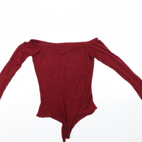 PRETTYLITTLETHING Womens Red   Bodysuit One-Piece Size 12