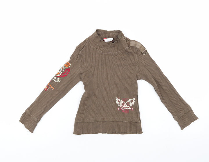Catimini Girls Green Pullover Jumper Size 4 Years - Battleship green colour