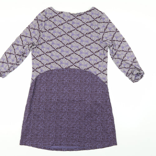 White Stuff Womens Purple Geometric  Skater Dress  Size 10