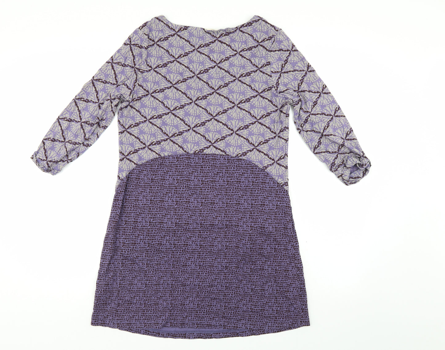 White Stuff Womens Purple Geometric  Skater Dress  Size 10