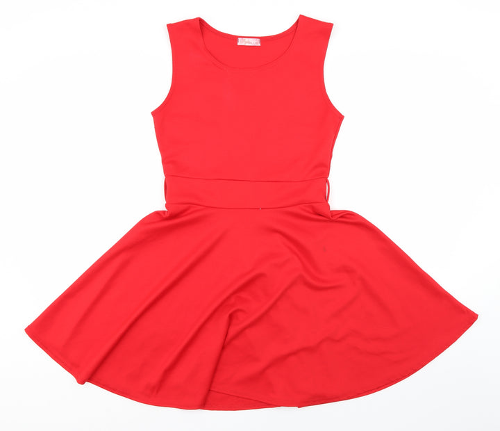 Style plus Womens Red Fit & Flare Size M