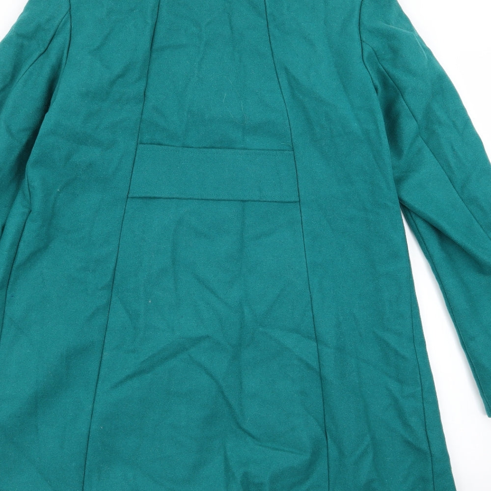 H&M Womens Green   Overcoat Jacket Size 8