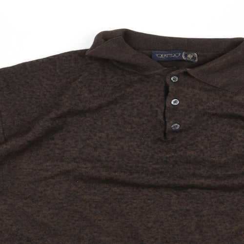 QUATTRO Mens Brown    Polo Size L
