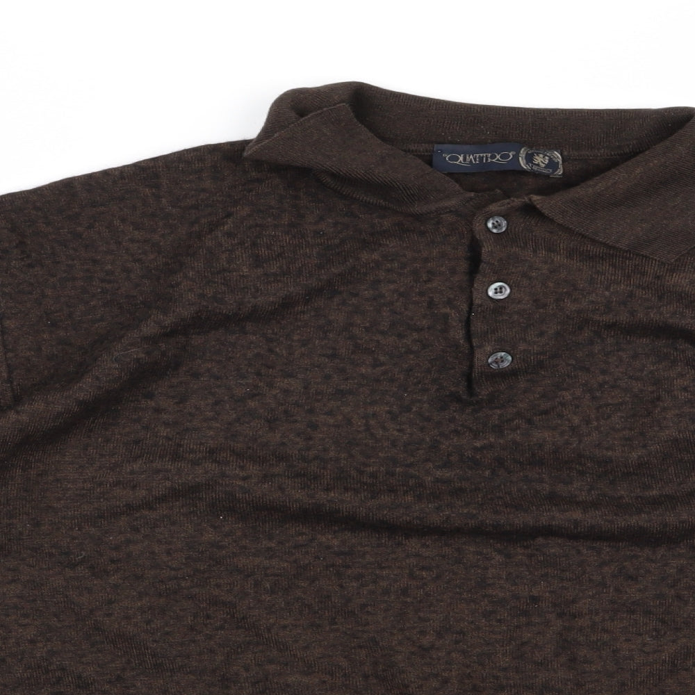 QUATTRO Mens Brown    Polo Size L