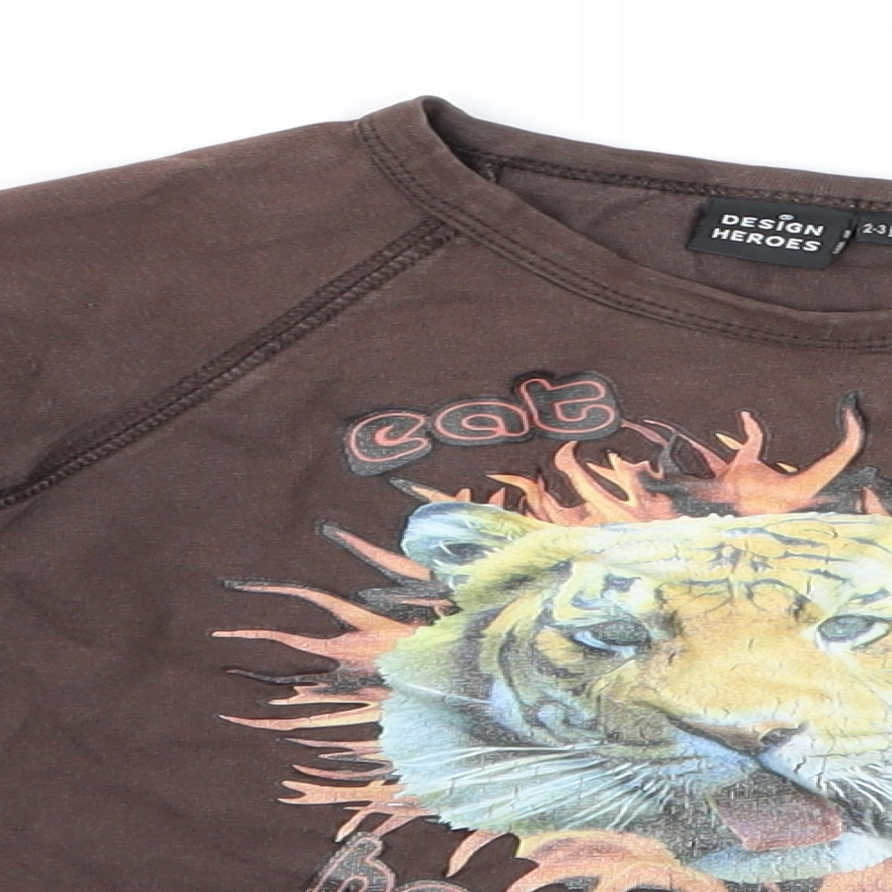 Preworn Boys Brown  Rayon Basic T-Shirt Size 2 Years