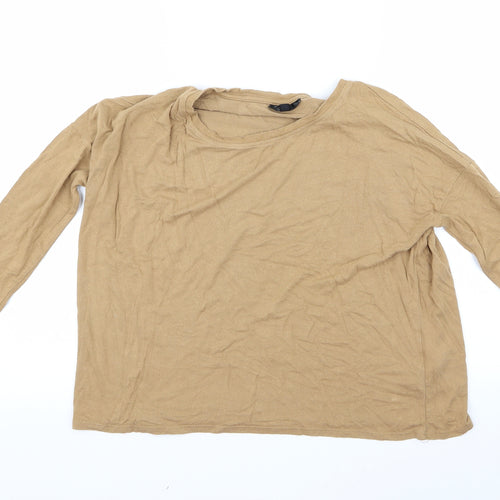 Topshop Womens Beige   Basic T-Shirt Size 6