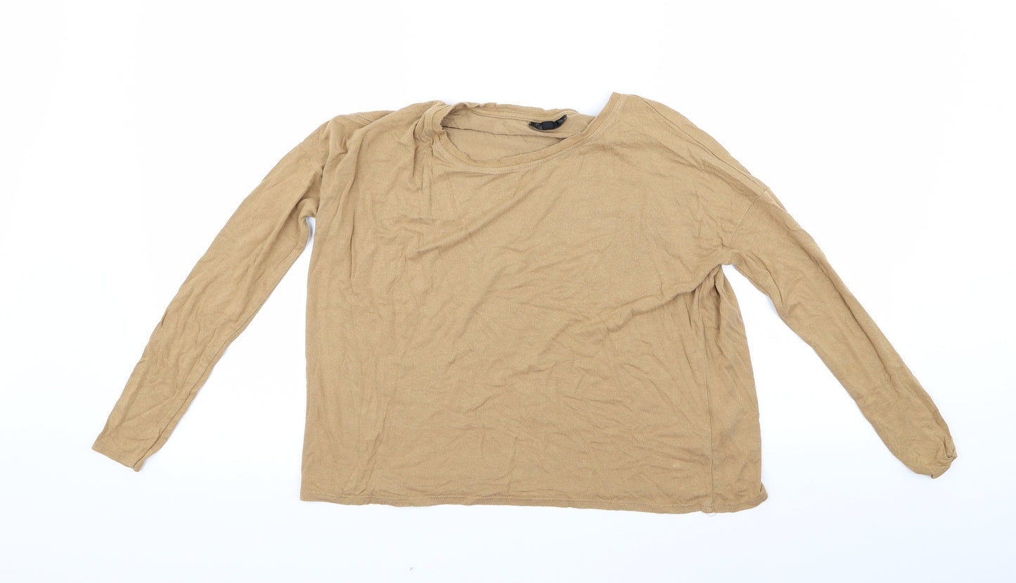 Topshop Womens Beige   Basic T-Shirt Size 6
