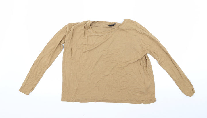 Topshop Womens Beige   Basic T-Shirt Size 6
