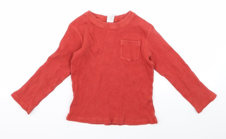 Preworn Girls Red Pullover Jumper Size 7 Years