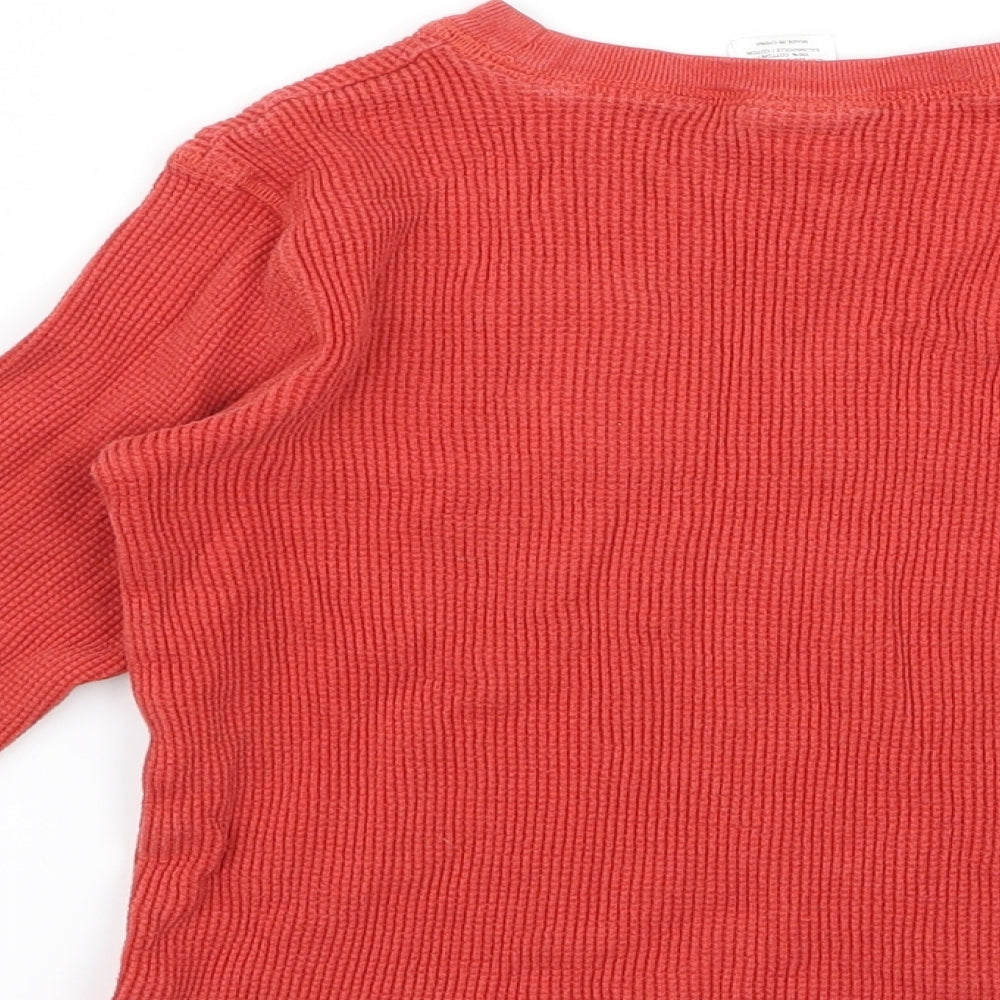 Preworn Girls Red   Pullover Jumper Size 7 Years