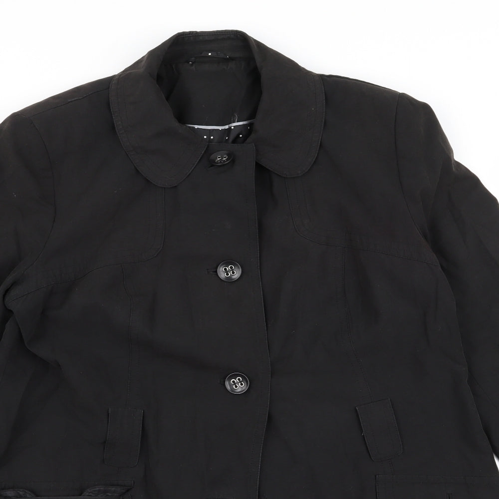 Preworn Womens Black   Overcoat Coat Size 16