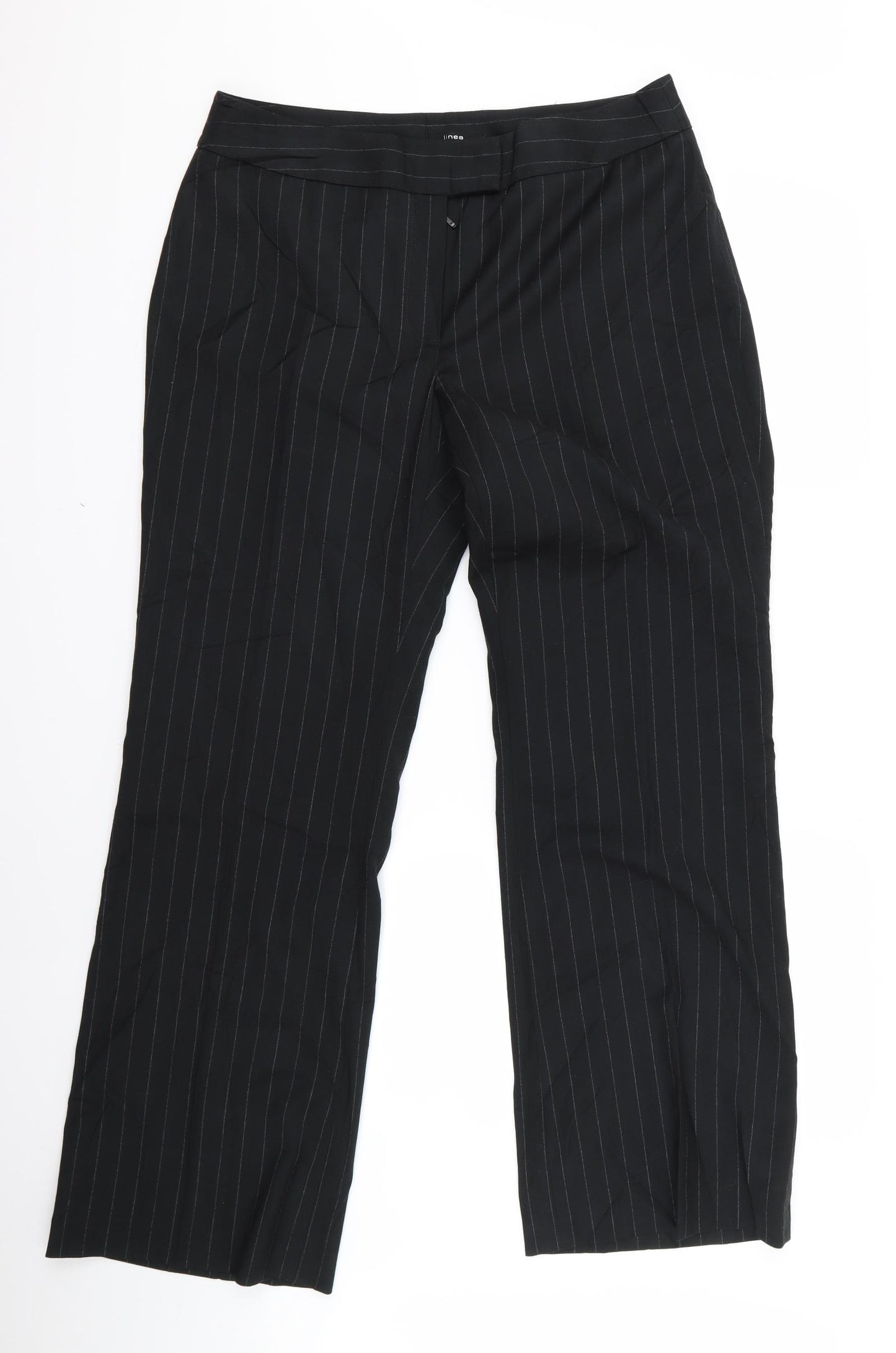 Preworn Mens Black Striped  Trousers  Size 16 L33 in