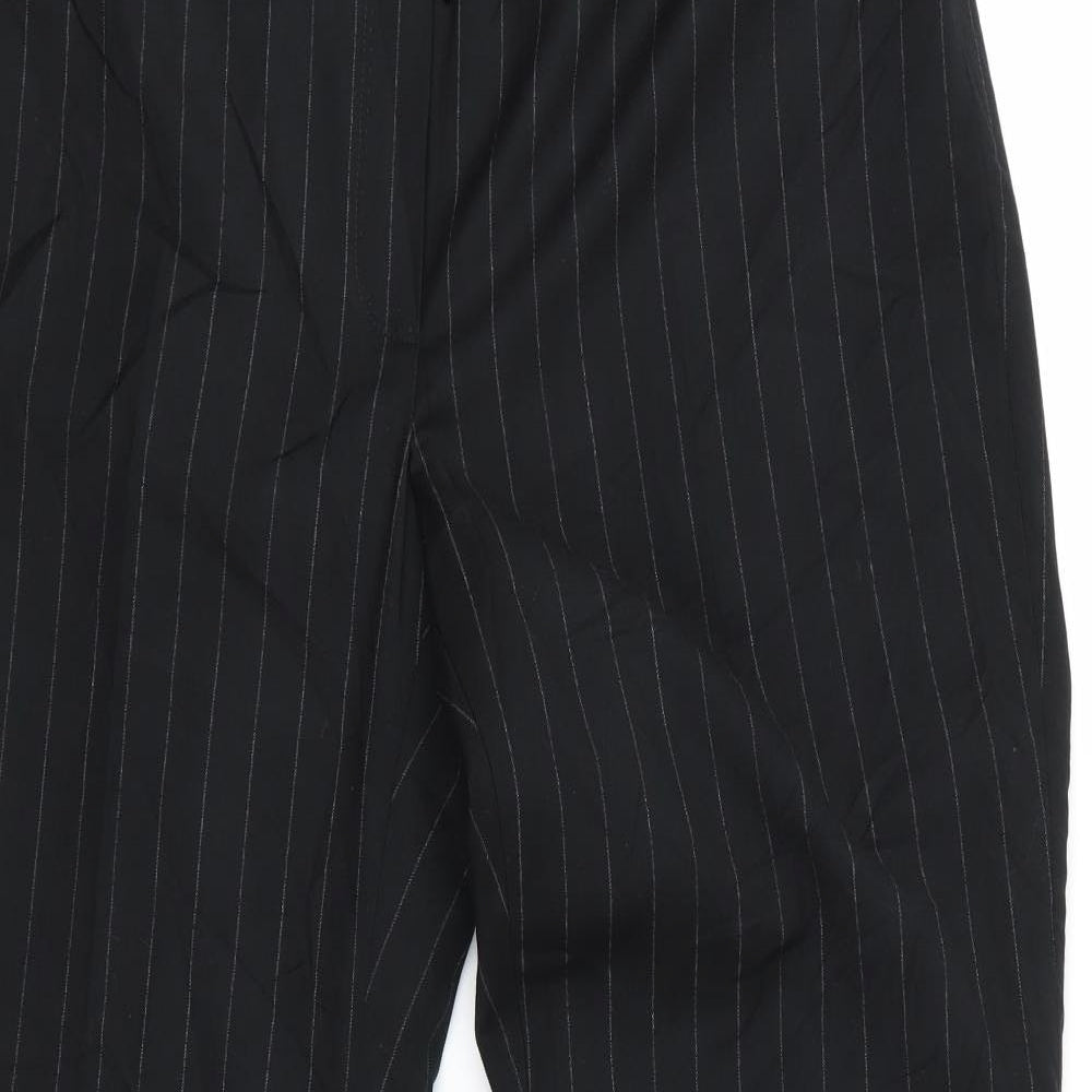 Preworn Mens Black Striped  Trousers  Size 16 L33 in