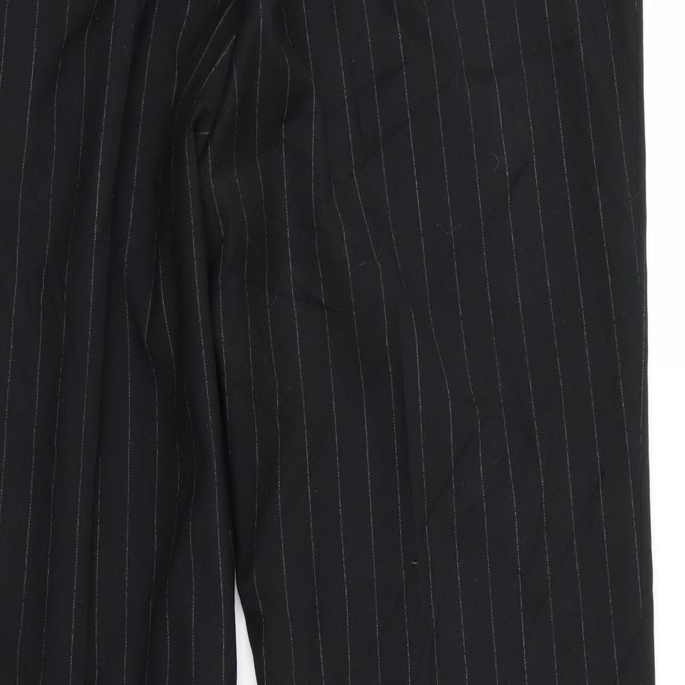 Preworn Mens Black Striped  Trousers  Size 16 L33 in