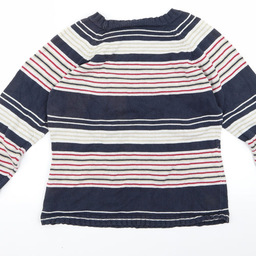 Preworn Girls Blue Striped  Pullover Jumper Size M