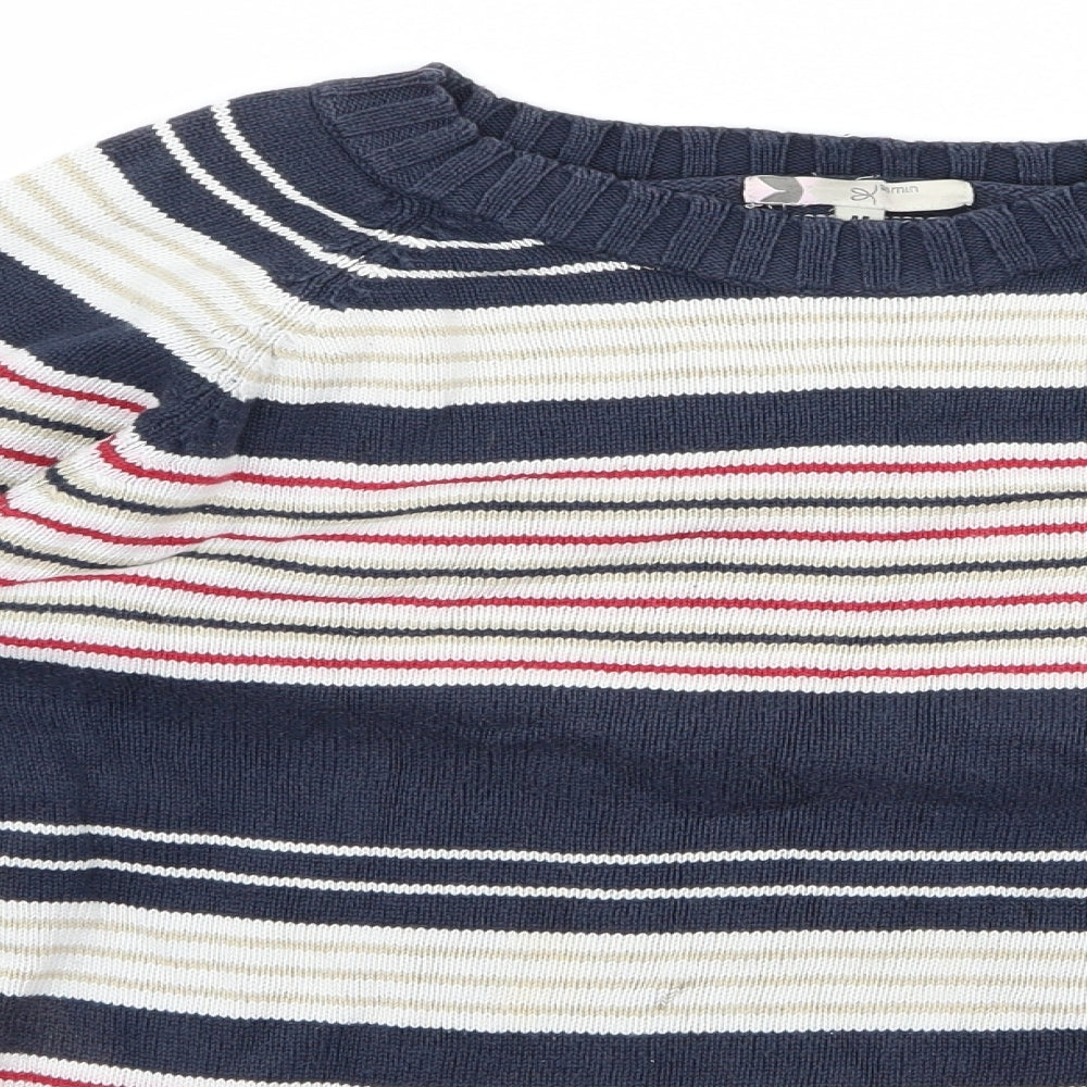 Preworn Girls Blue Striped  Pullover Jumper Size M