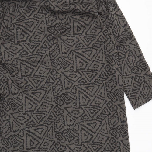 viz.a.viz Womens Brown Geometric  Pullover Jumper Size 12
