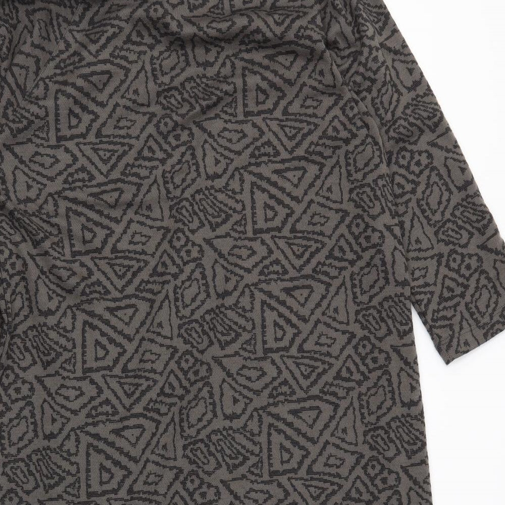 viz.a.viz Womens Brown Geometric  Pullover Jumper Size 12