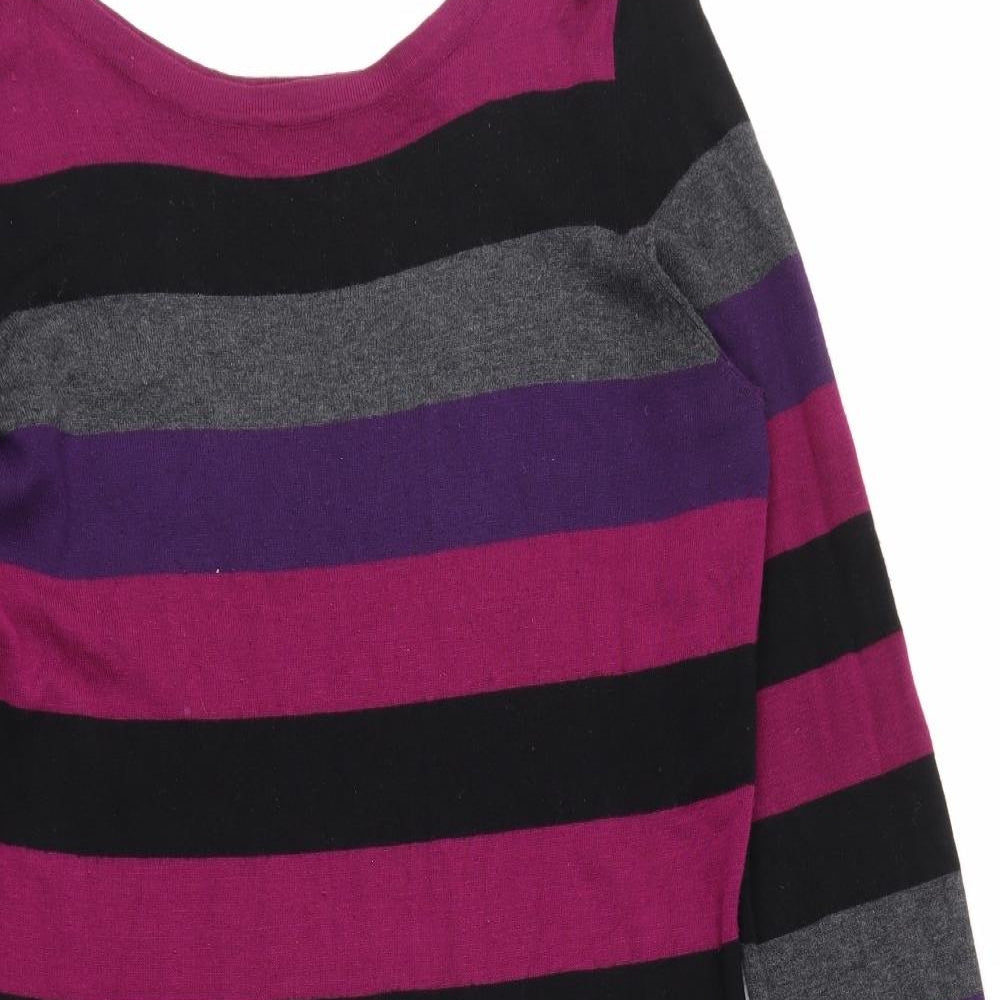 F&F Womens Purple Striped  Pullover Jumper Size 14