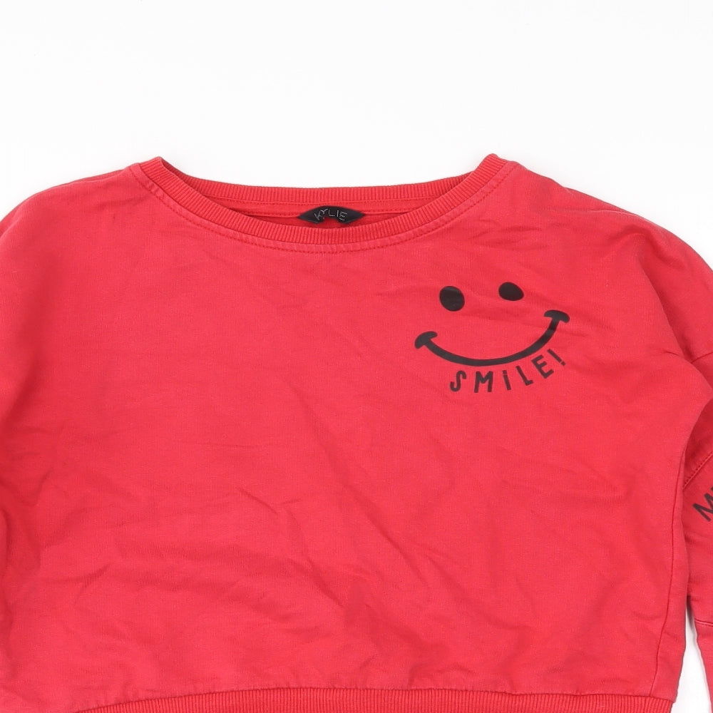 M&Co Girls Red   Pullover Sweatshirt Size 9-10 Years  - cropped