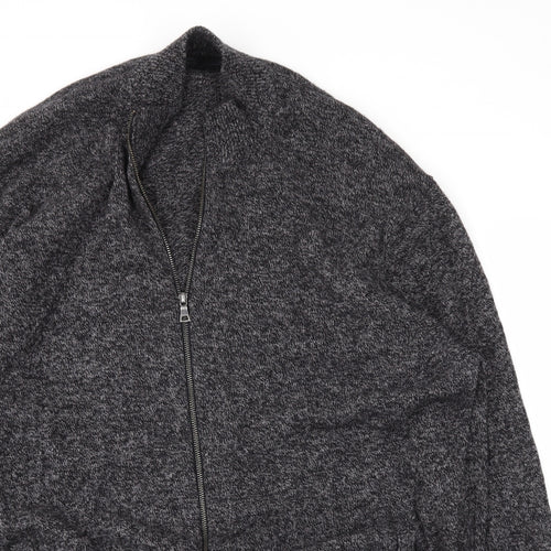 M&S Mens Grey   Full Zip Jumper Size 4XL
