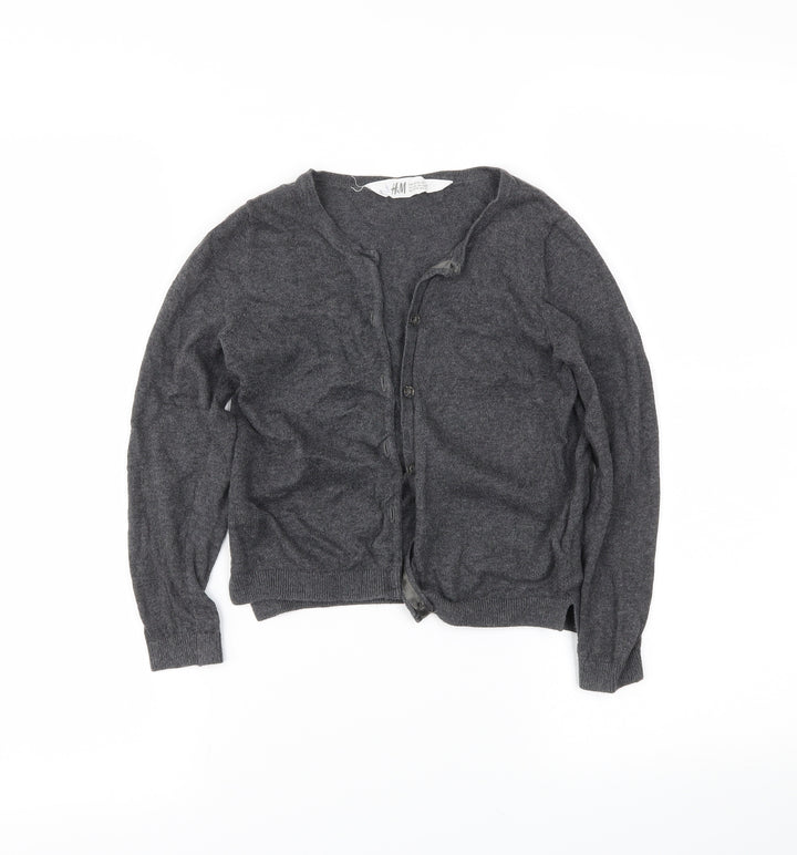 H&M Girls Grey Cardigan Jumper Size 5-6 Years