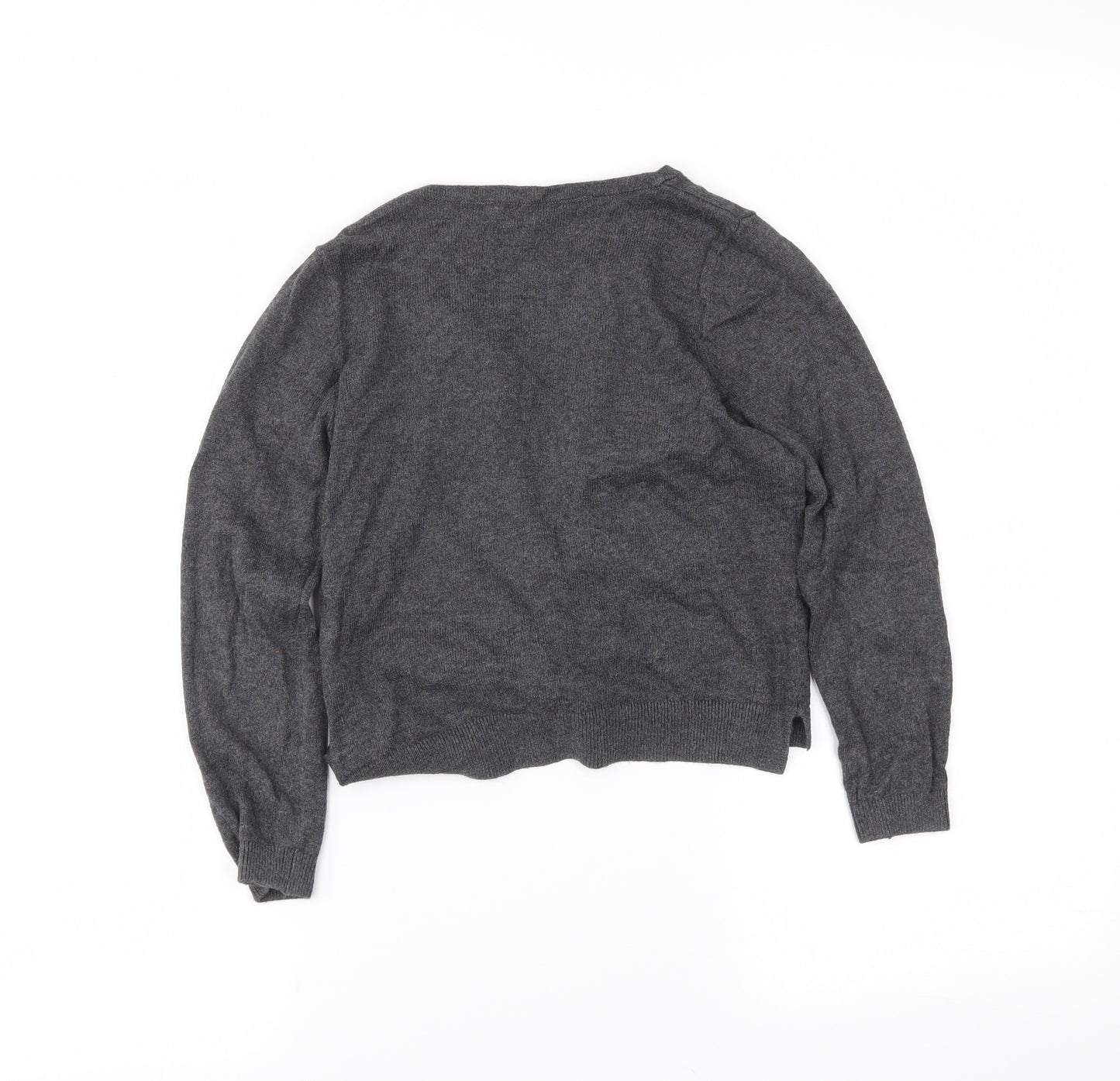 H&M Girls Grey   Cardigan Jumper Size 5-6 Years