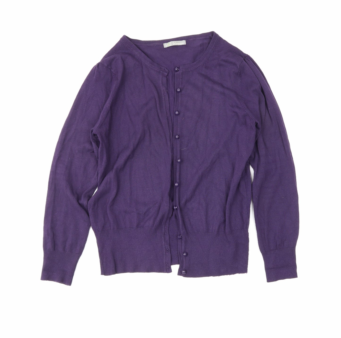 M&S Womens Purple   Cardigan Jumper Size 14