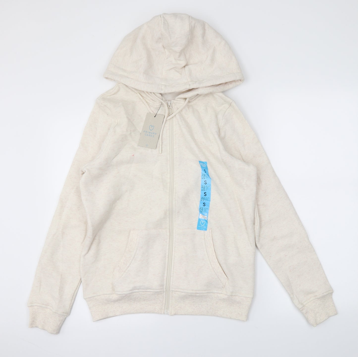 Primark Womens Beige   Full Zip Jumper Size S  - Hooded