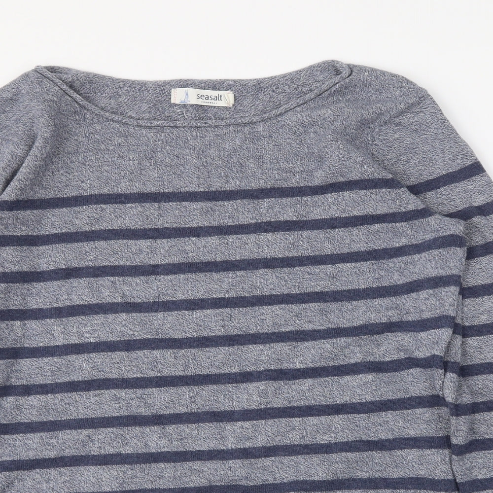 Seasalt Womens Blue Striped  Pullover Jumper Size 12