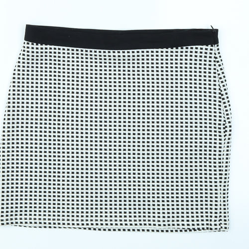 Select Womens Black Check  A-Line Skirt Size 12