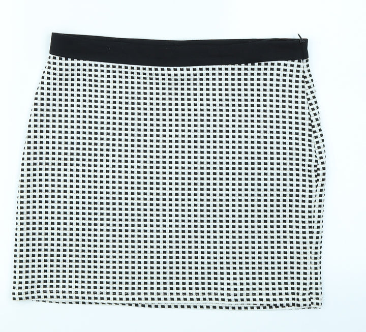 Select Womens Black Check  A-Line Skirt Size 12