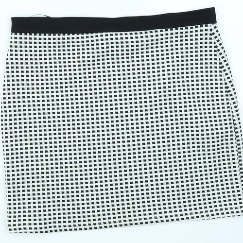 Select Womens Black Check  A-Line Skirt Size 12