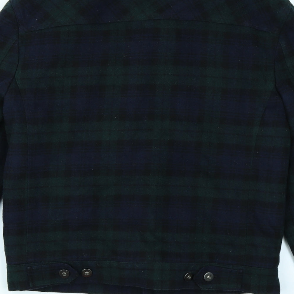 Toman Mens Green Plaid  Jacket  Size S