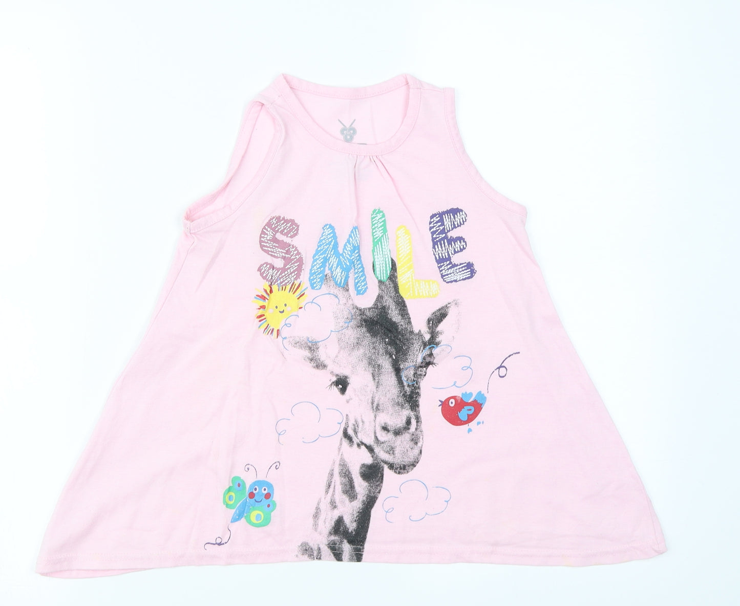 Near Girls Pink   Basic Tank Size S  - Giraffe