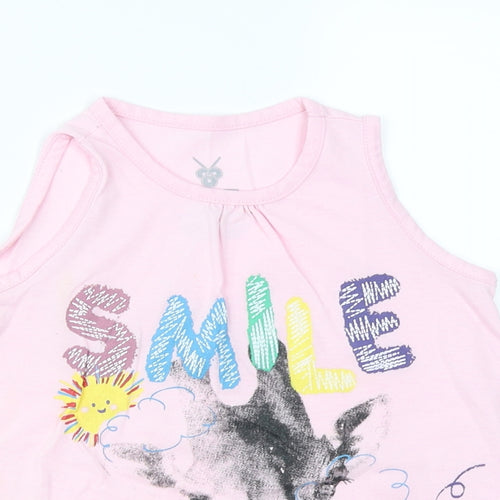 Near Girls Pink   Basic Tank Size S  - Giraffe